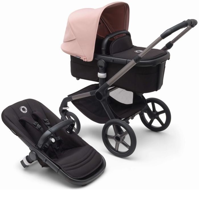 Bugaboo Fox 5 - wózek głęboko-spacerowy-Graphite-Morning Pink-Midnight Black