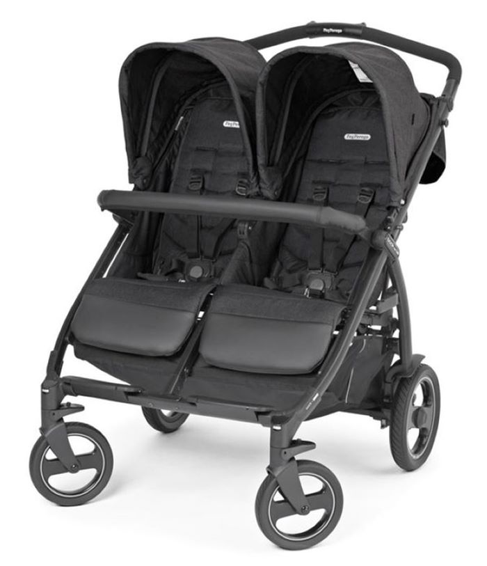 Peg Perego Book for Two Classico - wózek spacerowy dla bliźniąt lub dzieci w podobnym wieku-Ardesia