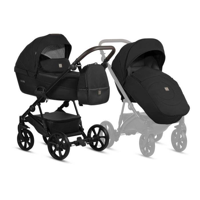Tutis Viva 5+ -wielofunkcyjny wózek głęboko-spacerowy 2 w 1-Essential 070 Caviar