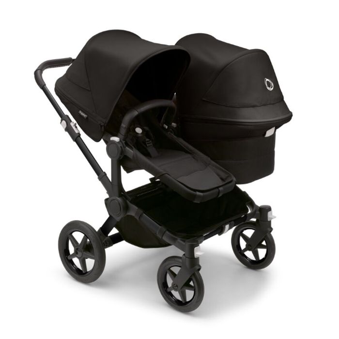 Bugaboo Donkey 5 Duo - wózek głęboko-spacerowy dla dwójki dzieci w różnym wieku -Black-Midnight Black-Midnight Black