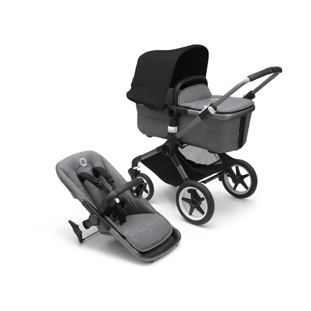 Bugaboo, Fox3 - wózek głęboko-spacerowy-Graphite-Midnight Black-Grey Melange