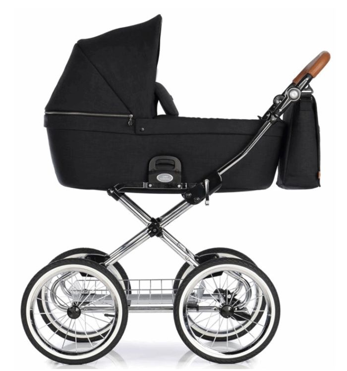 Roan Coss Classic - wózek uniwersalny głęboko-spacerowy z torbą 2 w 1 na chromowanym stelażu-Night Trip