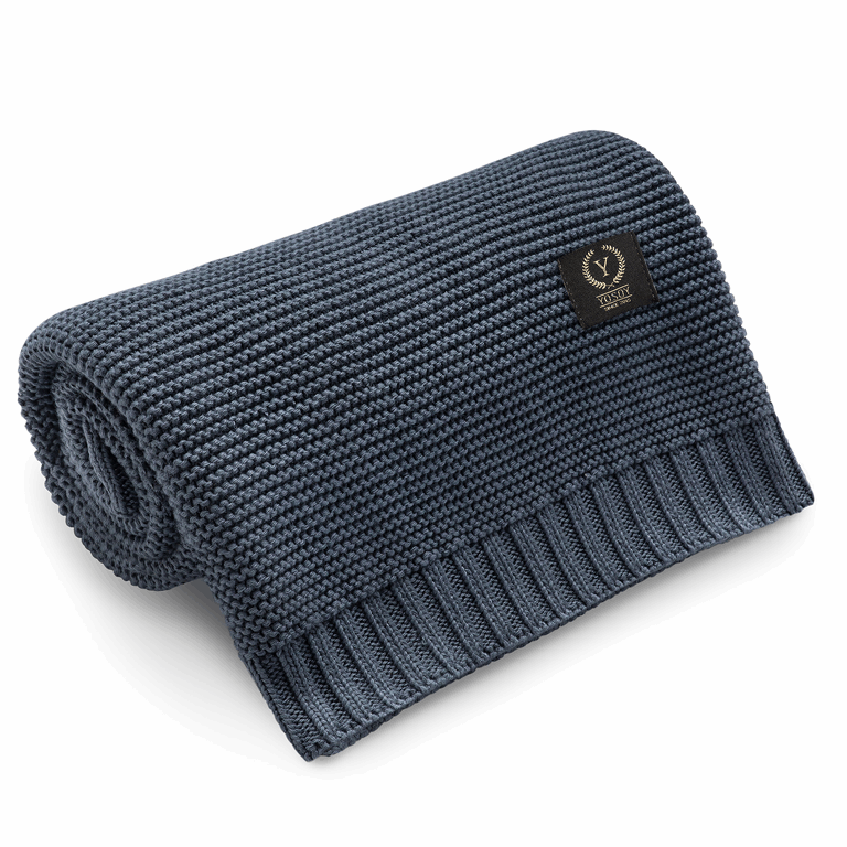 Yosoy Kocyk FRENCH bambus-bawełna - 100 x 80 cm-Denim