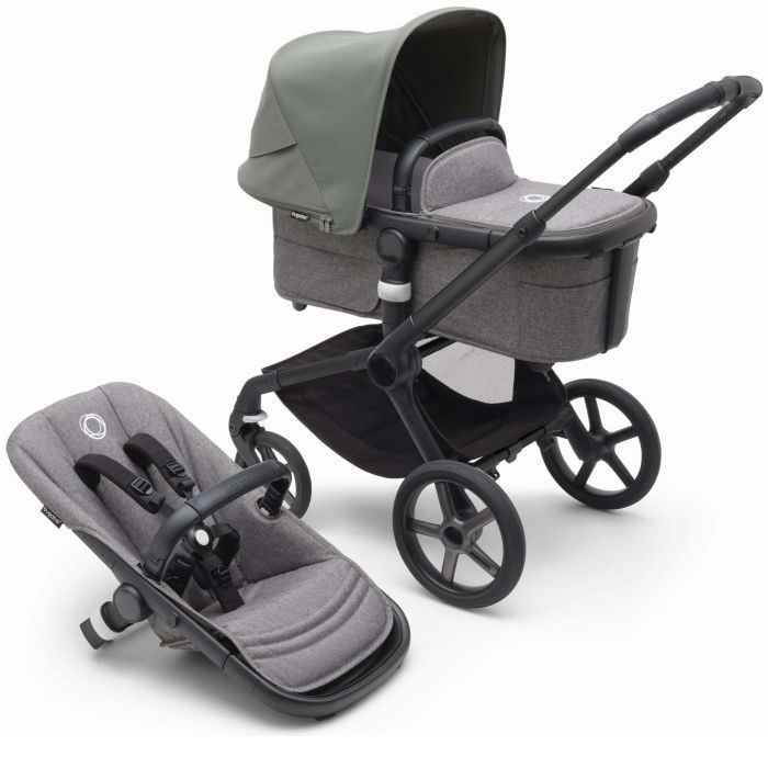 Bugaboo Fox 5 - wózek głęboko-spacerowy-Black-Forest Green -Grey Melange