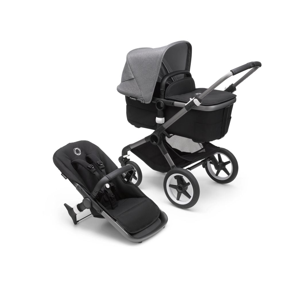 Bugaboo, Fox3 - wózek głęboko-spacerowy-Graphite-Grey Melange-Midnight Black