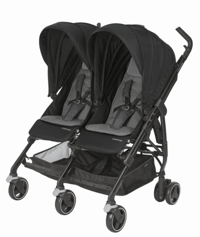 Maxi-Cosi, DanaFor2 - bliźniaczy wózek spacerowy-Nomad Black