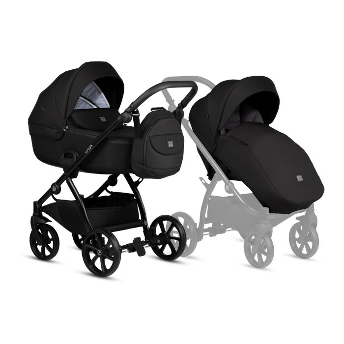 Tutis Uno5+ - wózek głęboko-spacerowy 2w1-Essential Collection 100 Charcoal