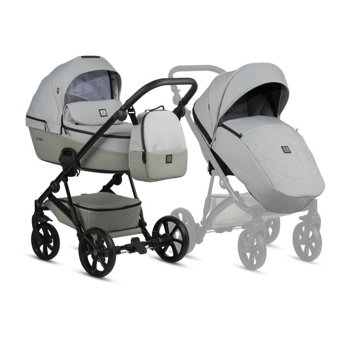 Tutis Viva 5+ -wielofunkcyjny wózek głęboko-spacerowy 2 w 1-Essential 058 Crystal