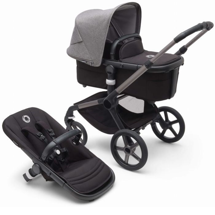 Bugaboo Fox 5 - wózek głęboko-spacerowy-Graphite-Grey Melange-Midnight Black