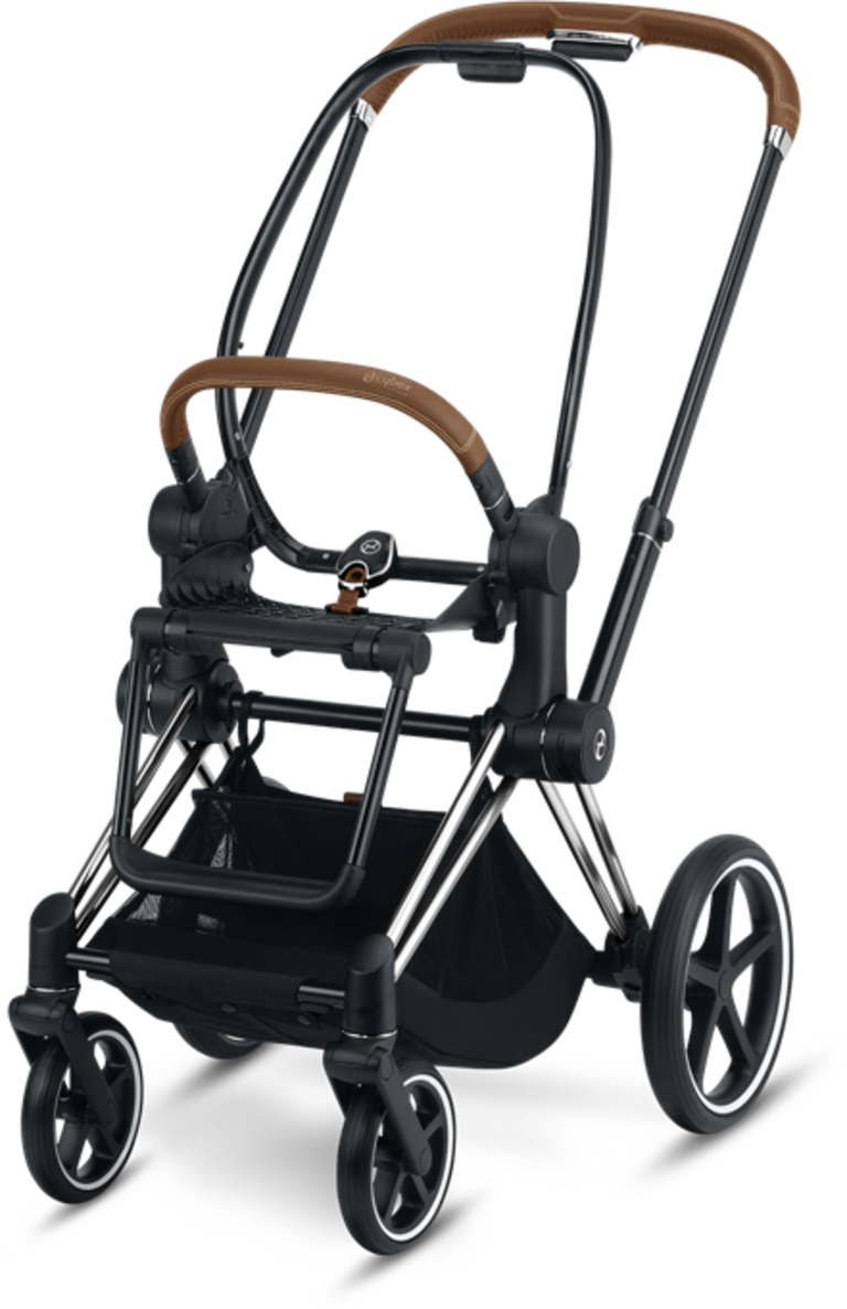 Cybex, Stelaż do wózka Priam 2.0-Chrome z brązową rączką