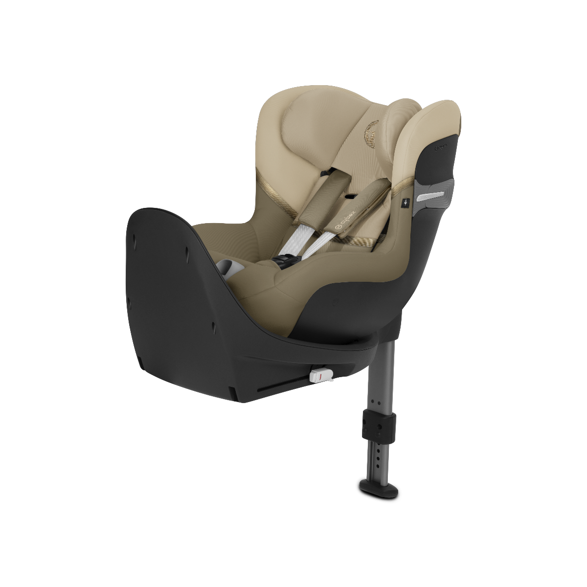 Cybex, Sirona S I-size z bazą - obrotowy fotelik samochodowy od urodzenia do 105 cm wzrostu (ok. 4 lat)-Classic Beige