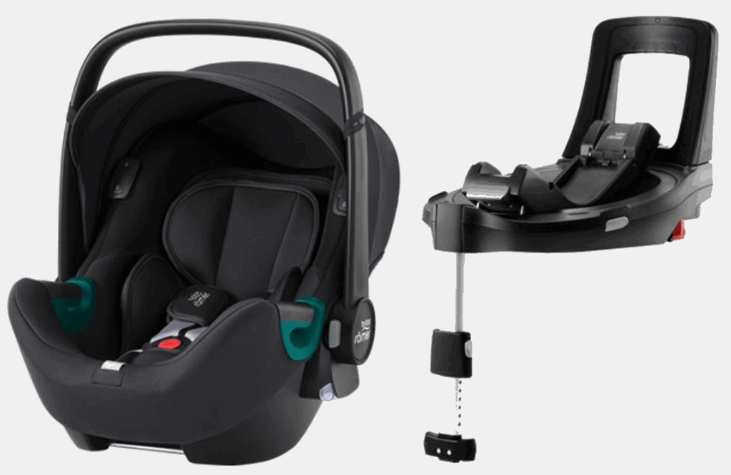 Britax Romer Baby-Safe iSense - fotelik samochodowy z bazą Flex Base iSense od urodzenia do 15 miesiąca życia, od 40 do 83 cm wzrostu-Fossil Grey