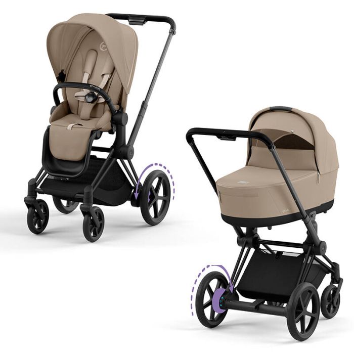 Cybex e-Priam - wózek uniwersalny głęboko-spacerowy z napędem elektrycznym-Cozy Beige-Chrome Brown