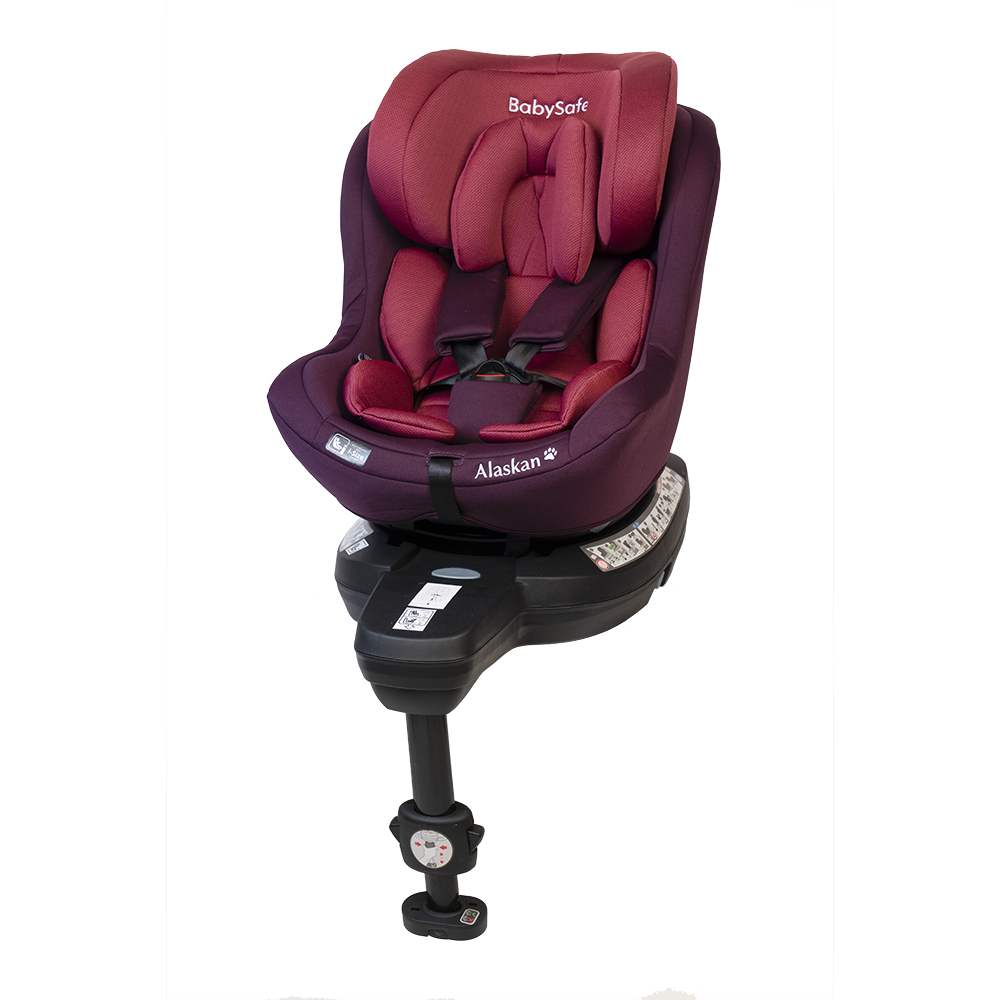 BabySafe Alaskan - fotelik obrotowy od urodzenia do 105 cm wzrostu-Różowo-Fioletowy