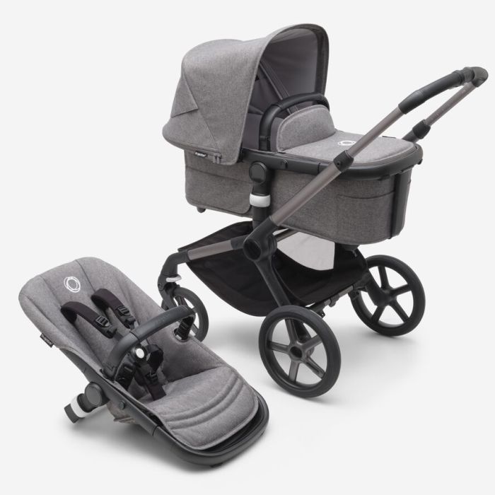 Bugaboo Fox 5 - wózek głęboko-spacerowy-Graphite-Grey Melange-Grey Melange