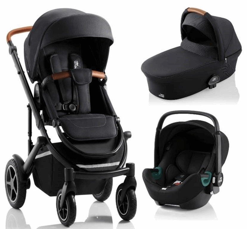 Britax Romer, Smile 3 Komfort iSense - wózek głęboko - spacerowy z fotelikiem Baby-Safe iSense 3w1-Fossil Grey