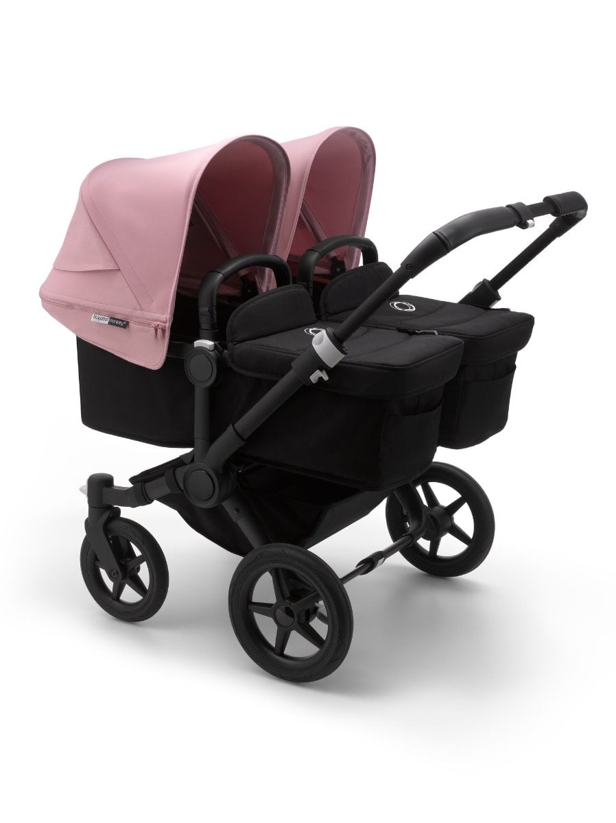 Bugaboo, Donkey3 Twin - wózek głęboko-spacerowy dla bliźniąt-Black-Black-Soft Pink