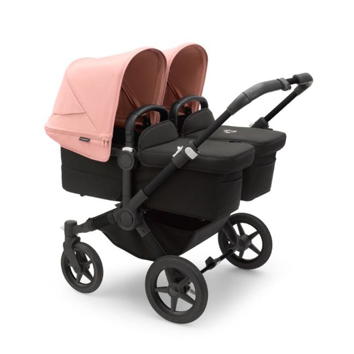 Bugaboo Donkey 5 Twin - wózek głęboko-spacerowy dla bliźniąt-Black-Morning Pink-Midnight Black