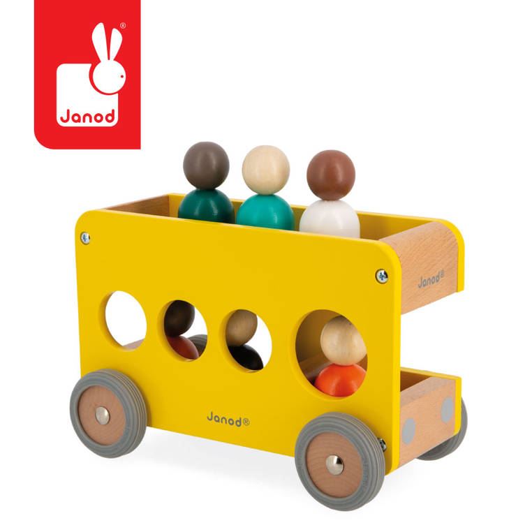 Janod Szkolny autobus drewniany Bolid 2+ - 04635