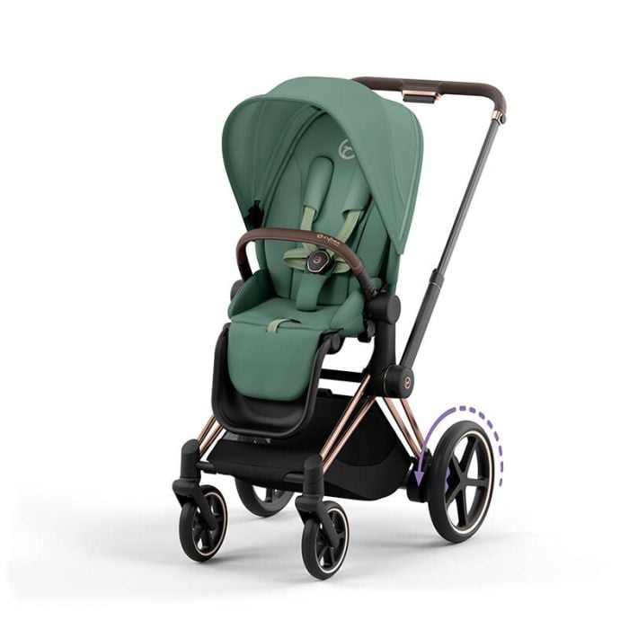 Cybex e-Priam - wózek spacerowy z napędem elektrycznym-Leaf Green-Chrome Brown