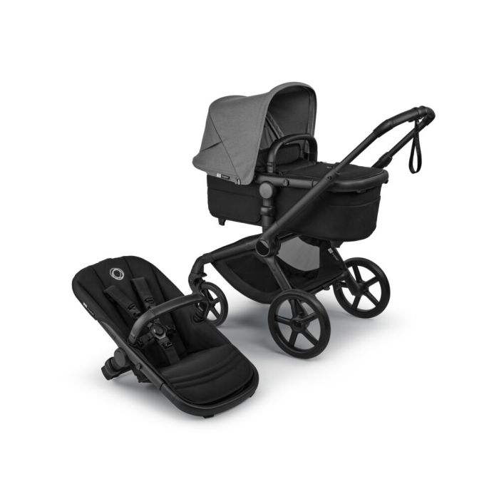 Bugaboo Fox 5 Renew - wózek głęboko-spacerowy-Black-Heritage Black-Moon Grey