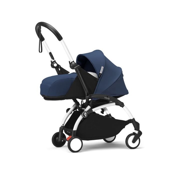 Stokke Yoyo 3 - wózek spacerowy z zestawem dla noworodków-Air France Blue/ Biała rama
