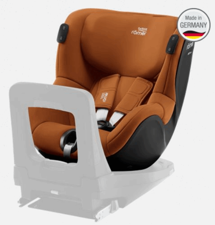 Britax Romer, Dualfix iSense - fotelik samochodowy bez bazy dla dzieci od 61 do 105 cm wzrostu, do 18 kg-Golden Cognac