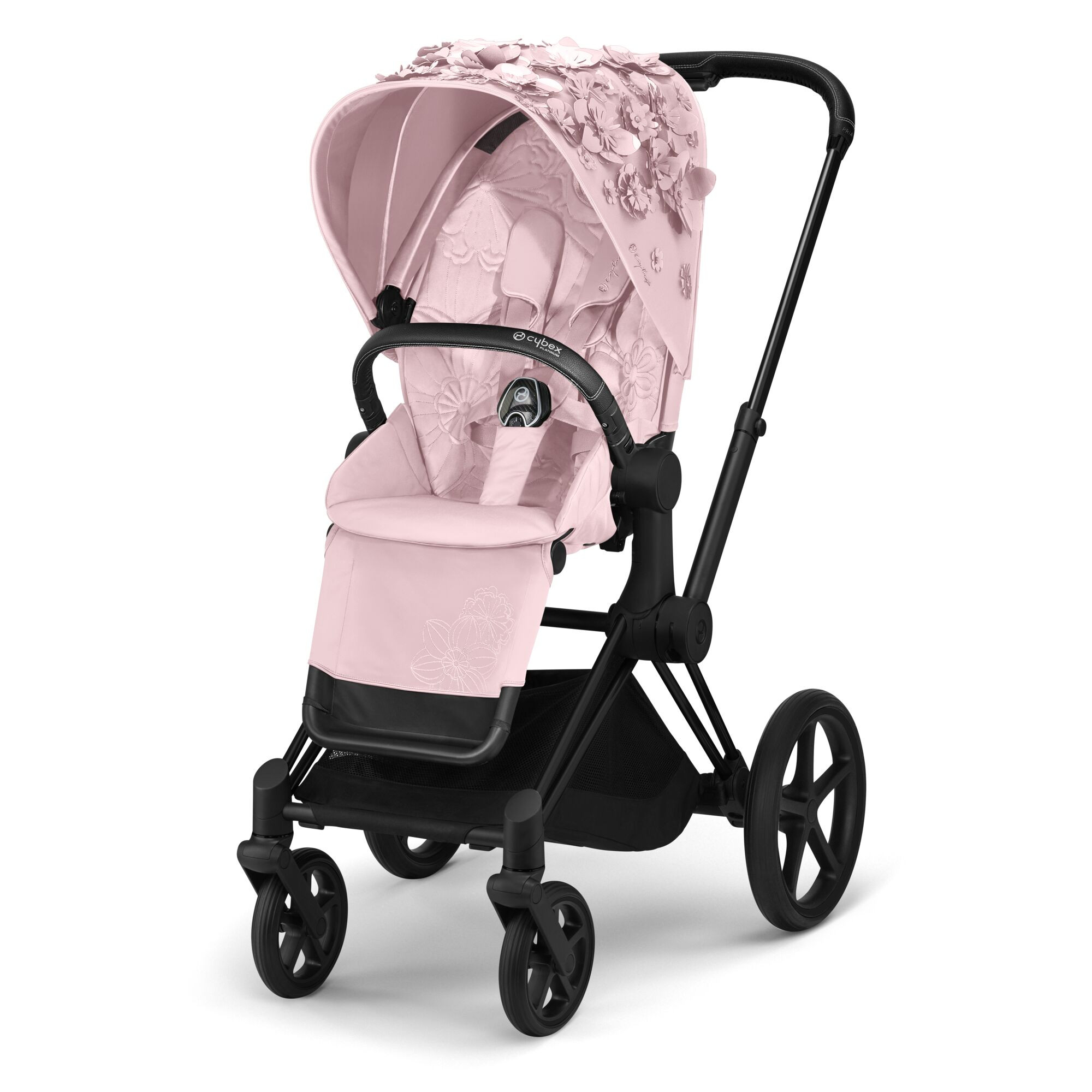 Cybex, Priam 2.0 Fashion Collection - wózek spacerowy -Simply Flowers Pale Blush-Rose Gold