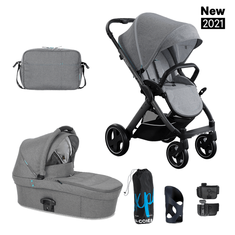 X-Lander, X-Pulse 2021 - wózek głęboko-spacerowy-Azure Grey