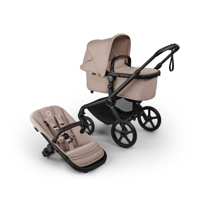 Bugaboo Fox 5 Renew - wózek głęboko-spacerowy-Black-Desert Taupe Melange-Desert Taupe Melange