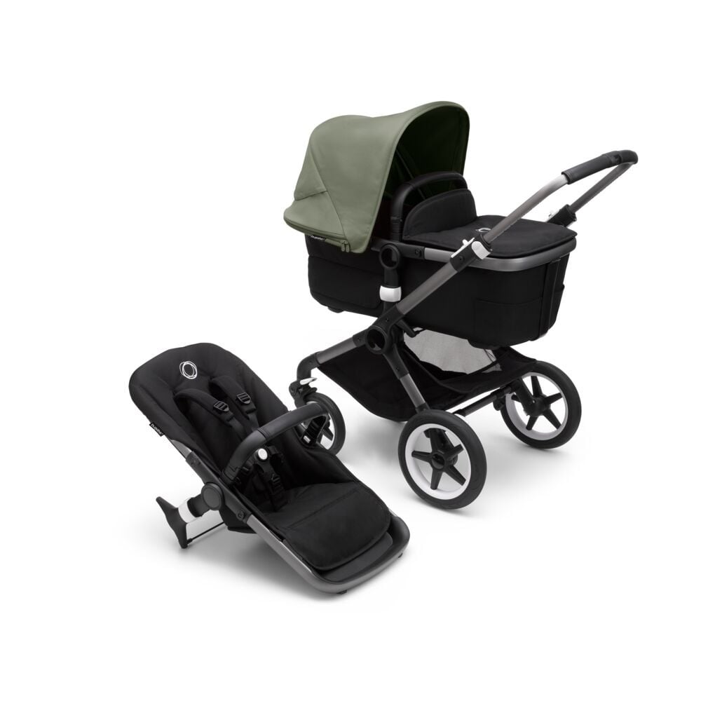 Bugaboo, Fox3 - wózek głęboko-spacerowy-Graphite-Forest Green-Midnight Black
