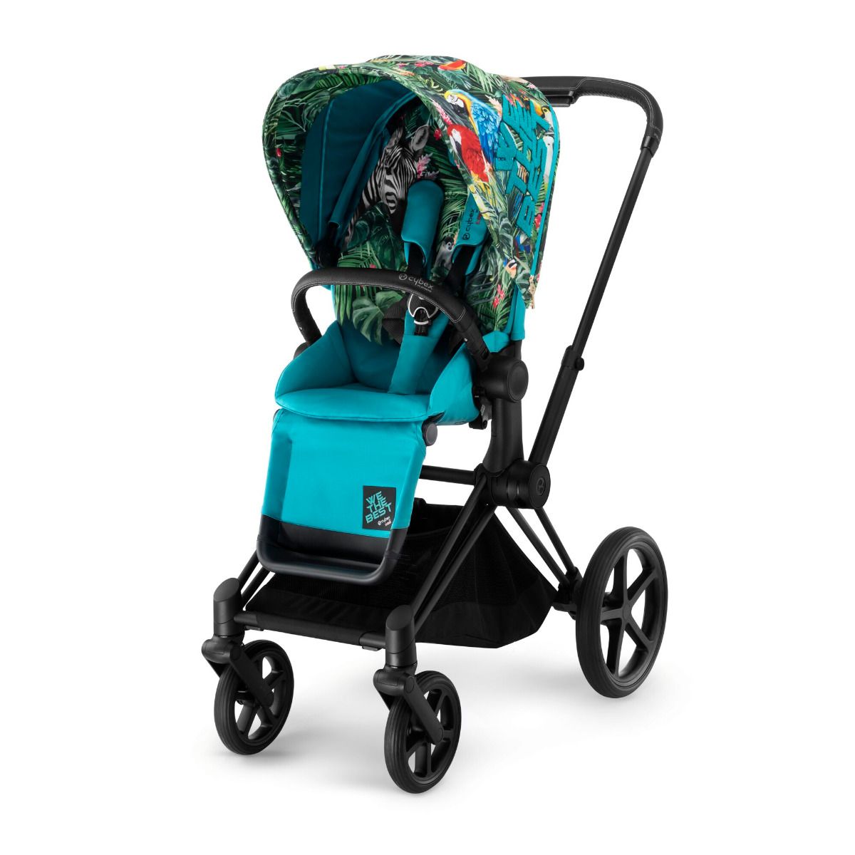 Cybex, Priam 2.0 Fashion Collection - wózek spacerowy -Cybex by DJ Khaled-Chrome z czarną rączką