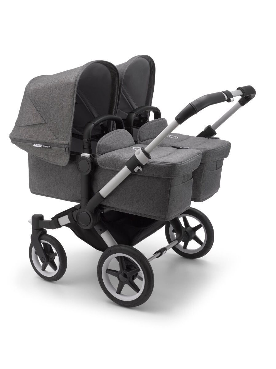 Bugaboo, Donkey3 Twin - wózek głęboko-spacerowy dla bliźniąt-Alu -Grey Melange-Grey Melange