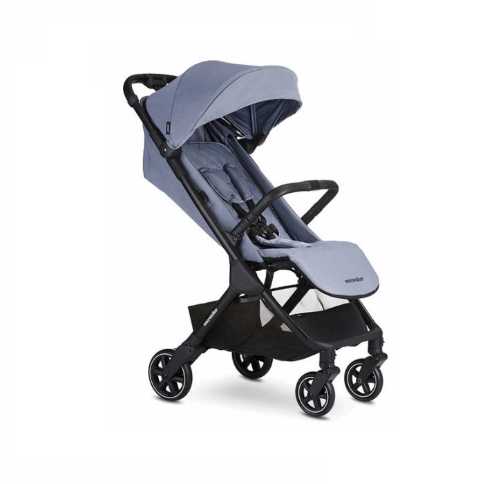Easywalker Jackey - kompaktowy, samoskładający się wózek spacerowy z torbą transportową-Steel Grey