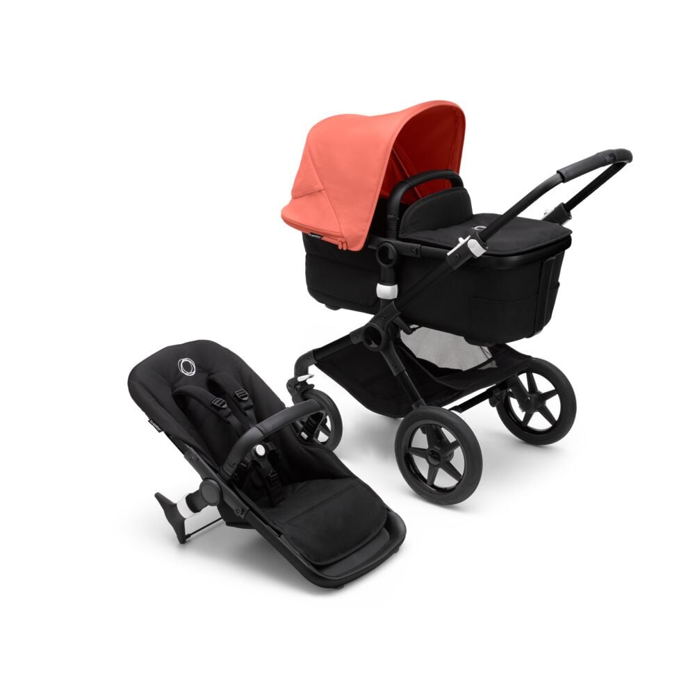 Bugaboo, Fox3 - wózek głęboko-spacerowy-Black-Sunrise Red-Midnight Black