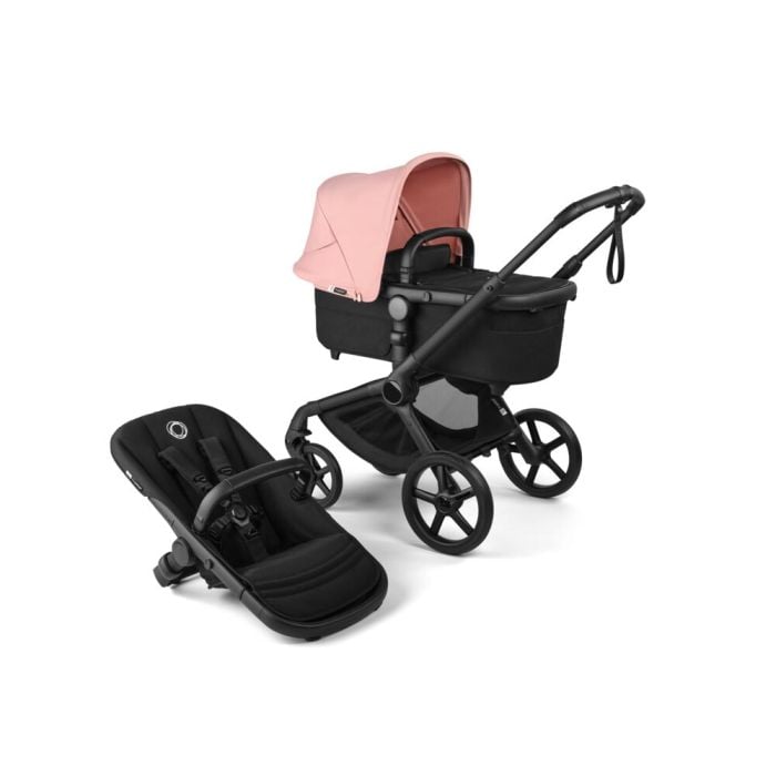 Bugaboo Fox 5 Renew - wózek głęboko-spacerowy-Black-Heritage Black-Morning Pink