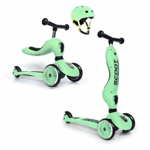 ScootandRide Highwaykick1 - hulajnoga, jeździk 2 w 1+ kask XXS-S-Kiwi