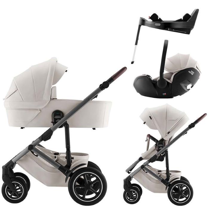Britax Romer Smile 5Z - wózek głęboko-spacerowy z Baby-Safe PRO + Vario Base 5Z - zestaw 4 w 1-Soft Taupe LUX