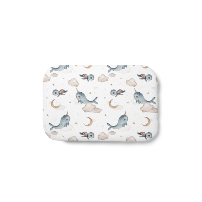 Waldin Bambusowa poduszka dziecięca z wypełnieniem 60 x 40 cm-Wieloryb Biały
