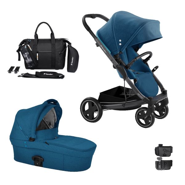 X-lander X-Cite - uniwersalny wózek głęboko-spacerowy-Petrol Blue