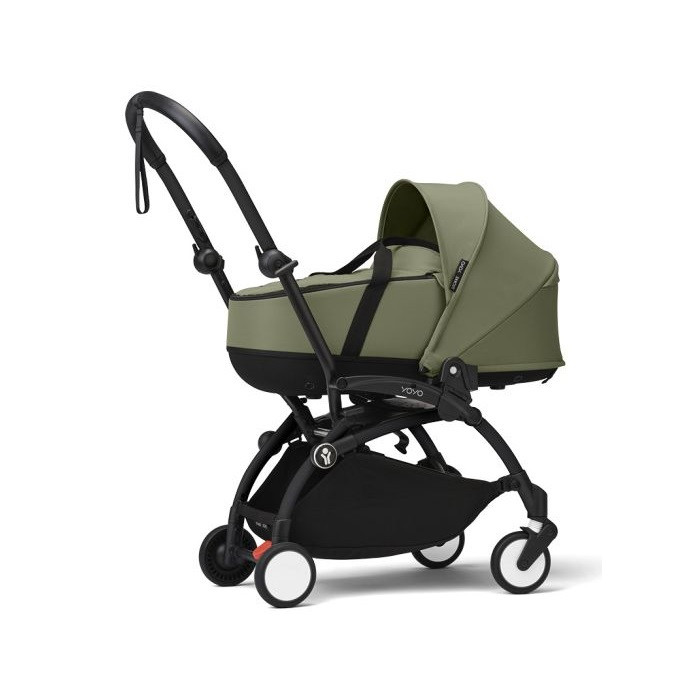 Stokke Yoyo 3 - wózek spacerowy z gondolą-Olive/ Czarna rama