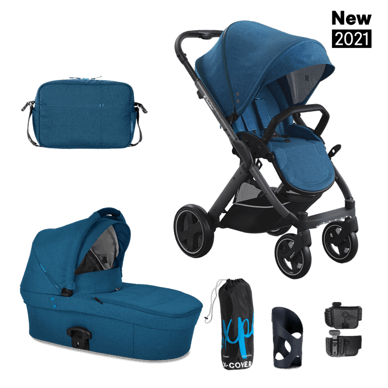 X-Lander, X-Pulse 2021 - wózek głęboko-spacerowy-Petrol Blue