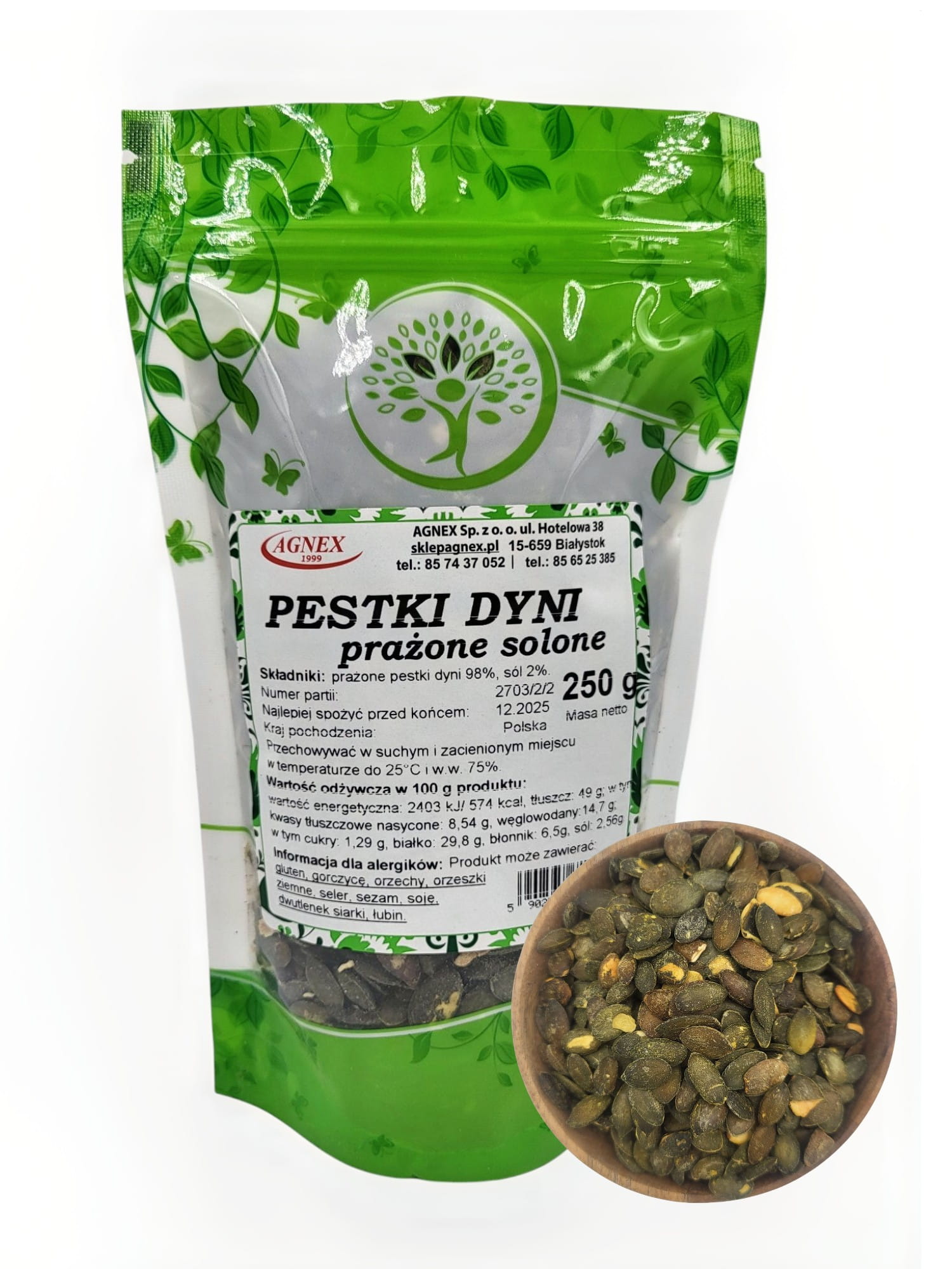 Pestki dyni prażone solone 250g