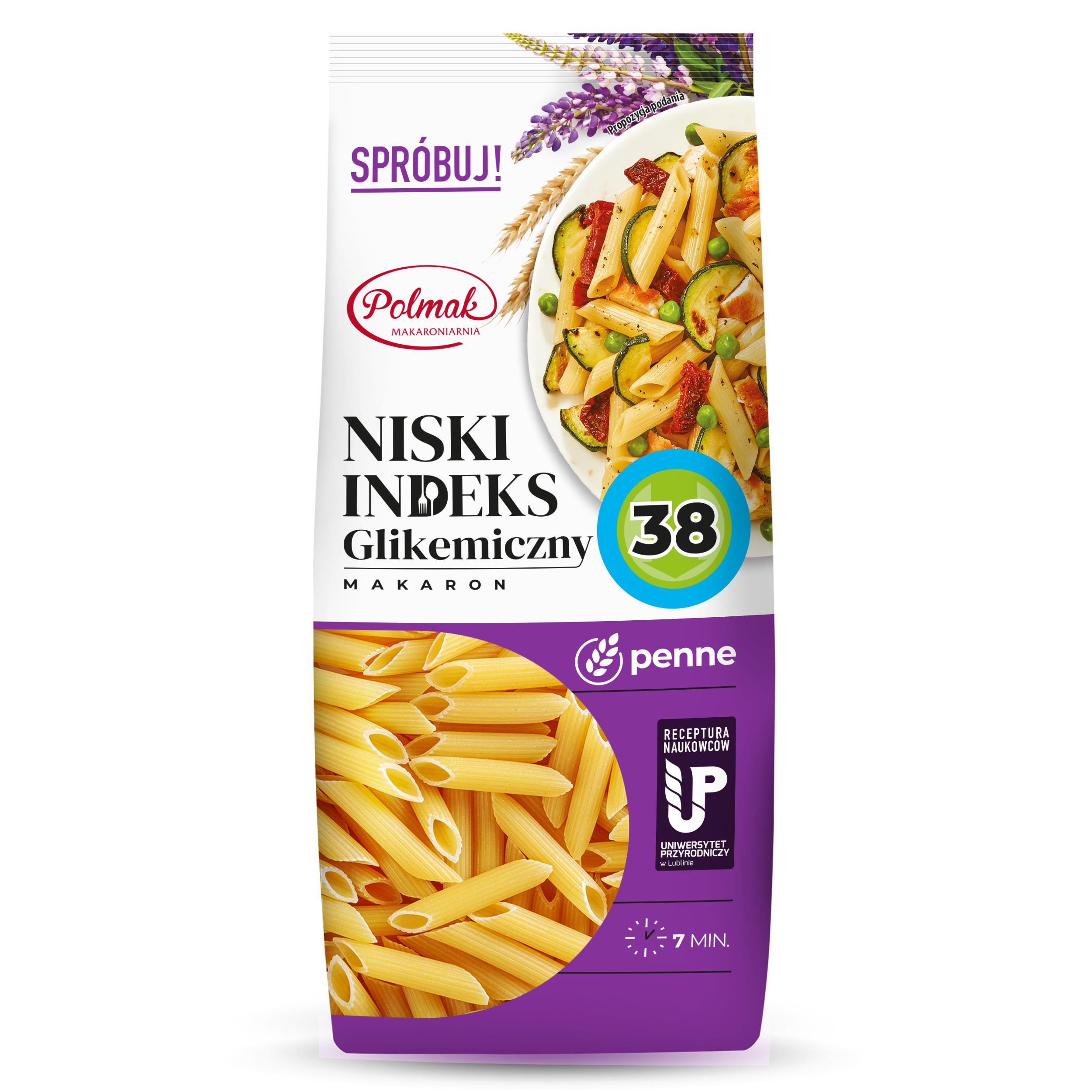 Makaron PENNE z niskim indeksem glikemicznym 250g POLMAK