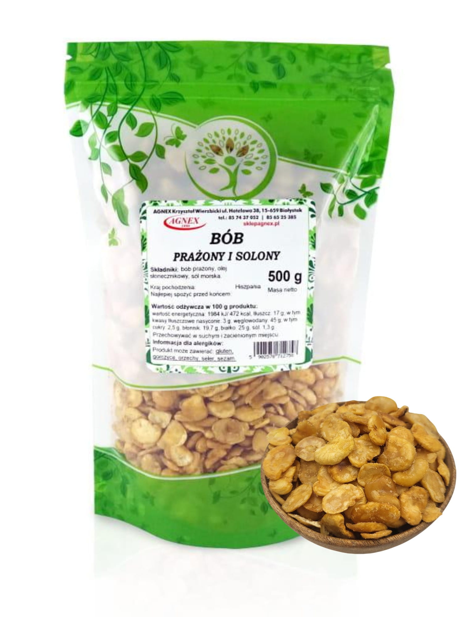 Bób prażony i solony 500 g