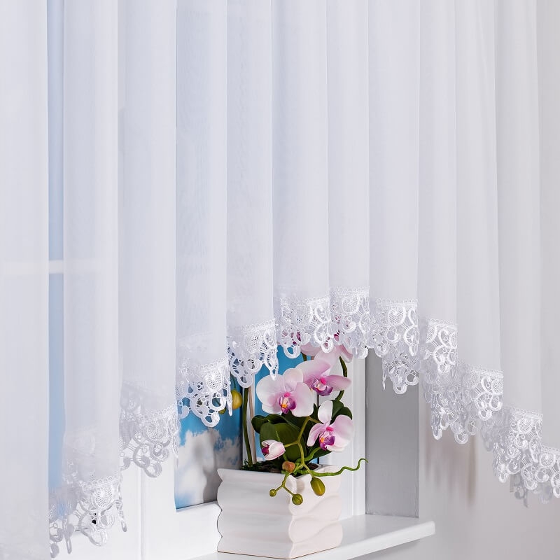 Gotowa firana woalowa z gipiurą 400 x 150 - Alena Firany