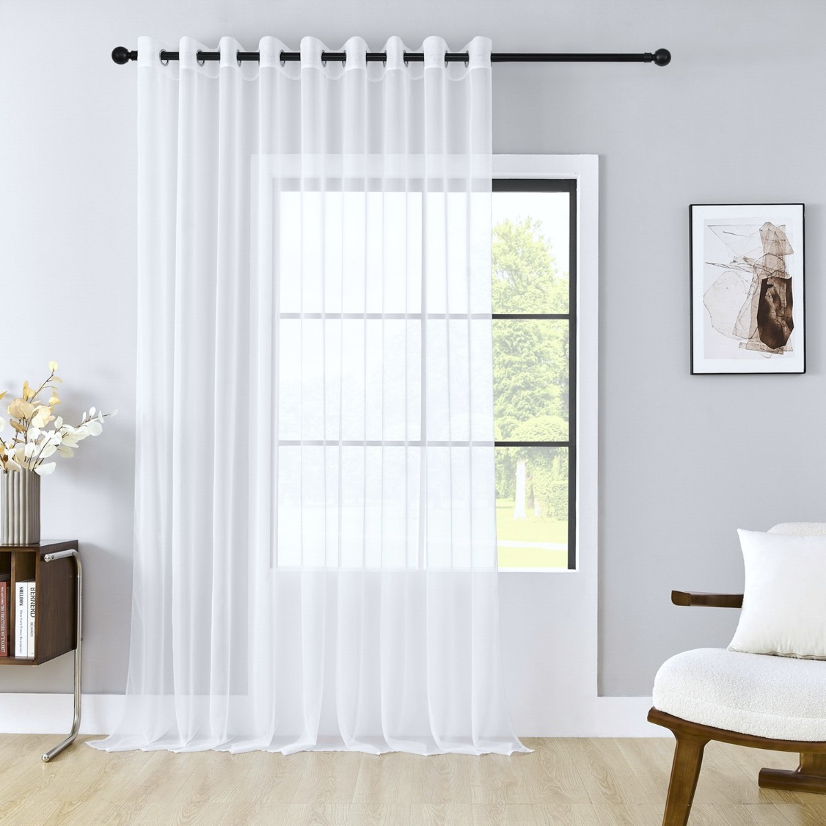 Firana gotowa woal biel 300 x 270 na przelotkach - Alena Firany