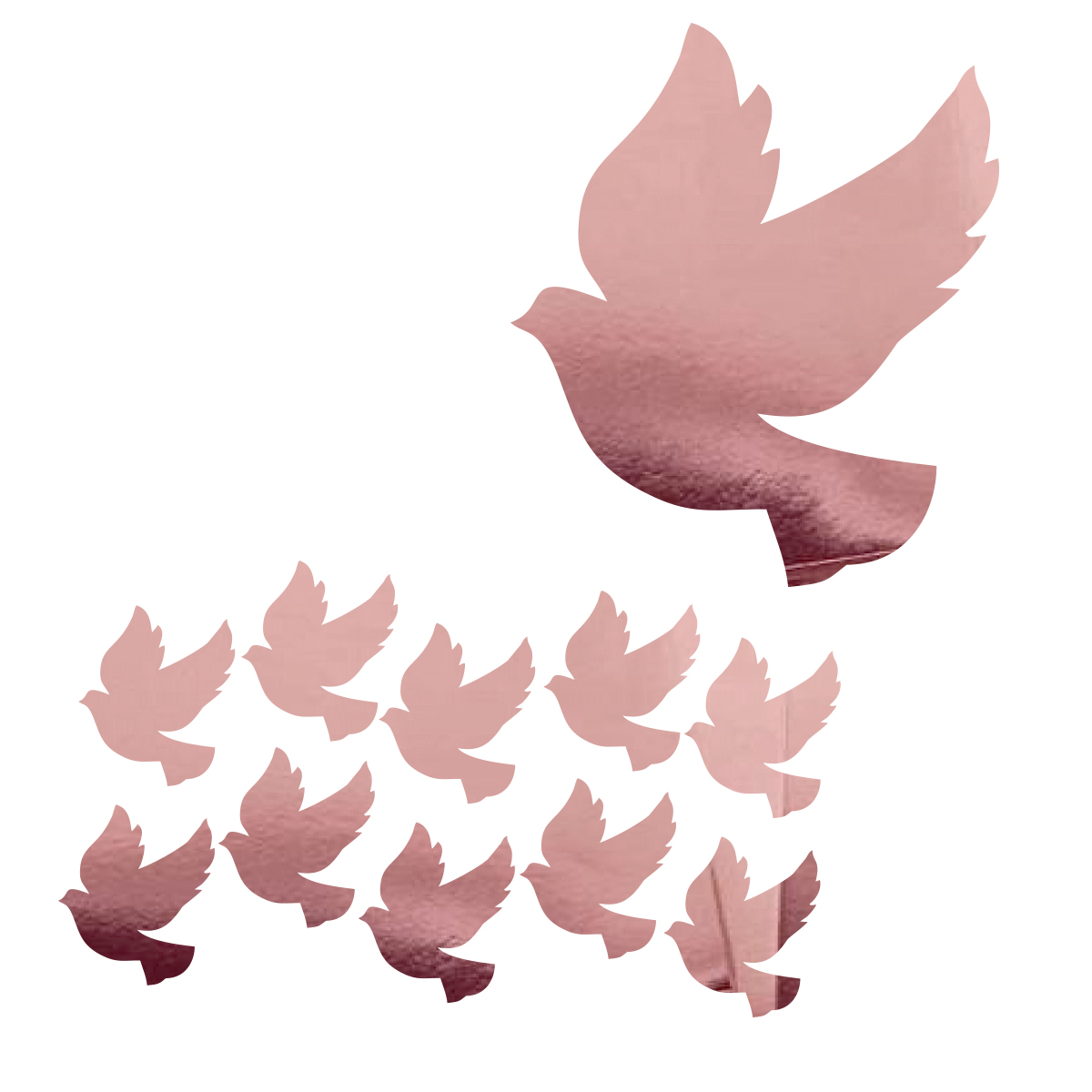 Różowo Złoty gołąbek, gołębica na Komunię i Chrzest scrapki, baza do makramy, zaproszeń, kartek, wycinanki, tekturki, dekor, zestaw 10 szt