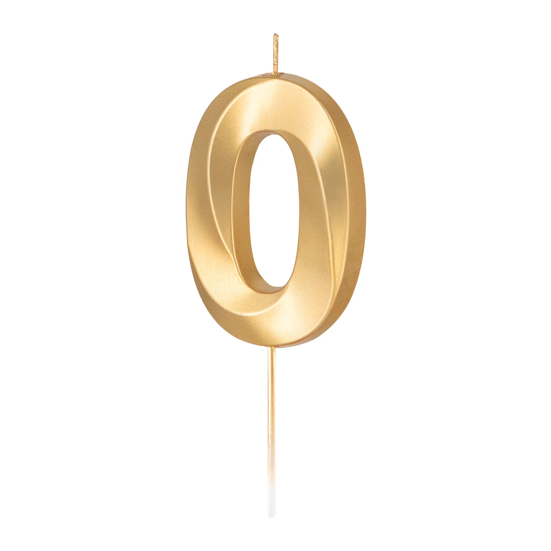 Świeczka złota metaliczna cyfra 0