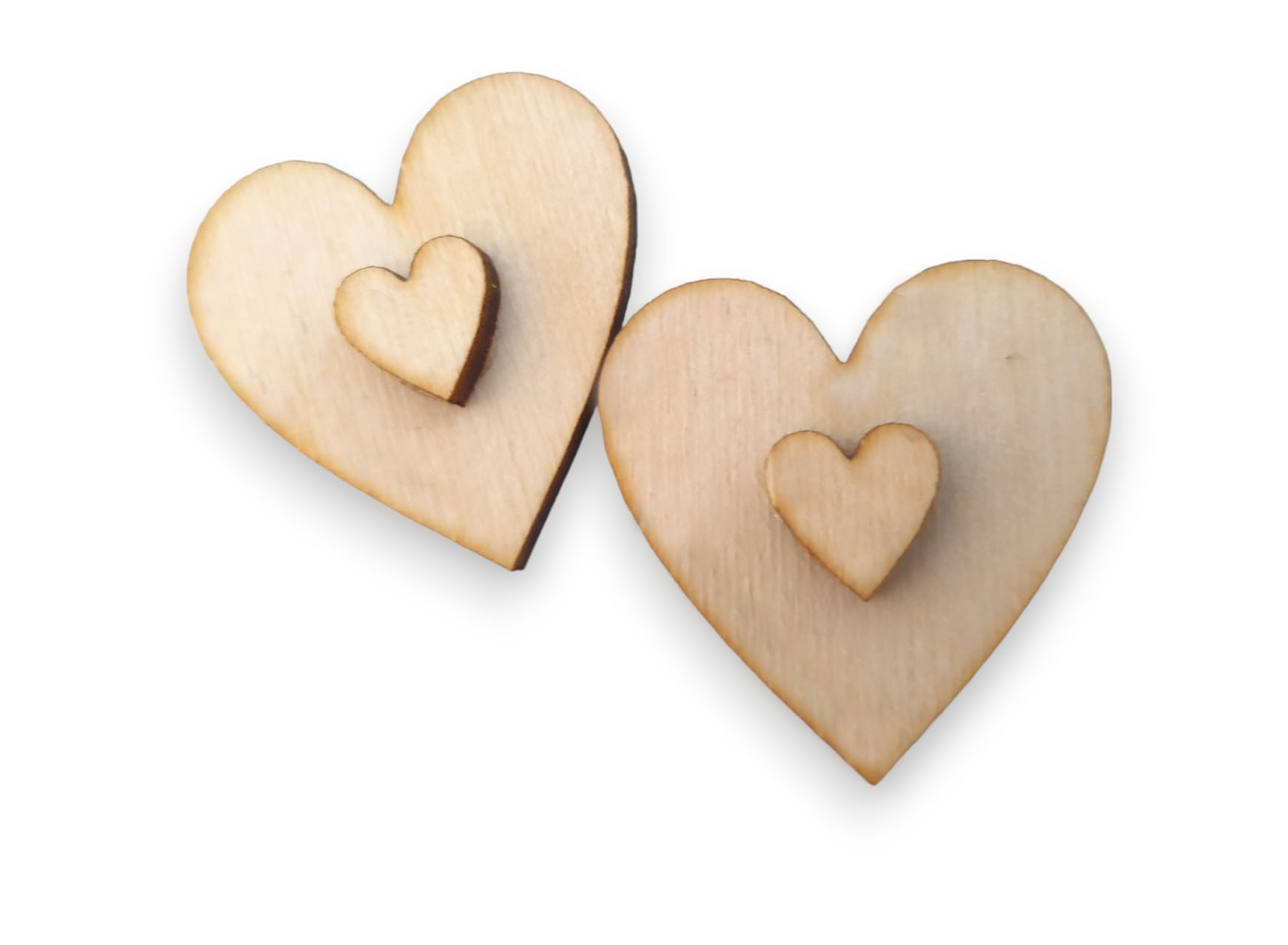 Drewniane serca na obrączki 2szt.